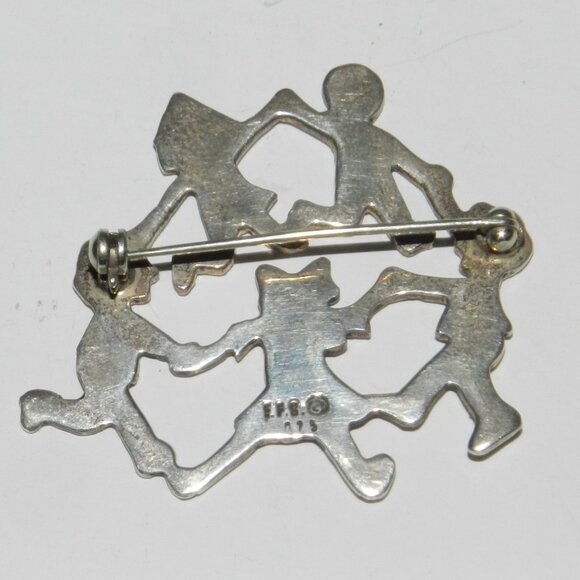 Vintage Mexico EFS Sterling Silver 925 Stamped Figural Children Brooch Pin - Picture 2 of 5